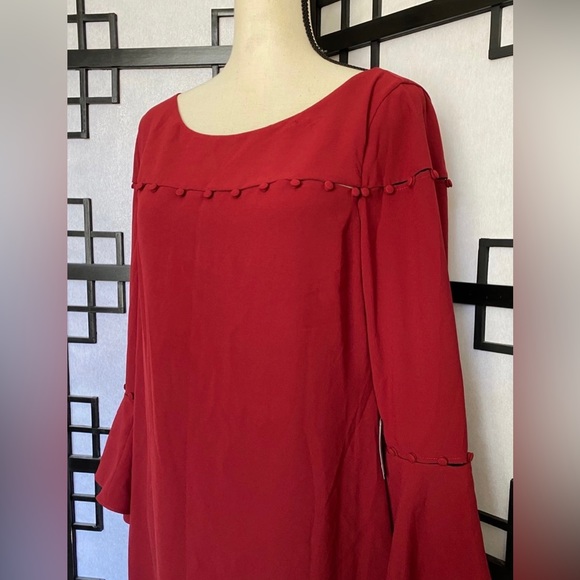 NWT Laundry By SHELLI  SEGAL  Red Sheath Dress Sz‎ 10 - Picture 3 of 12